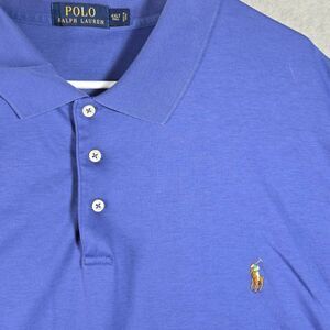 Polo Ralph Lauren Big & Tall SZ 4XLT Blue Performance Polo Shirt Stretch